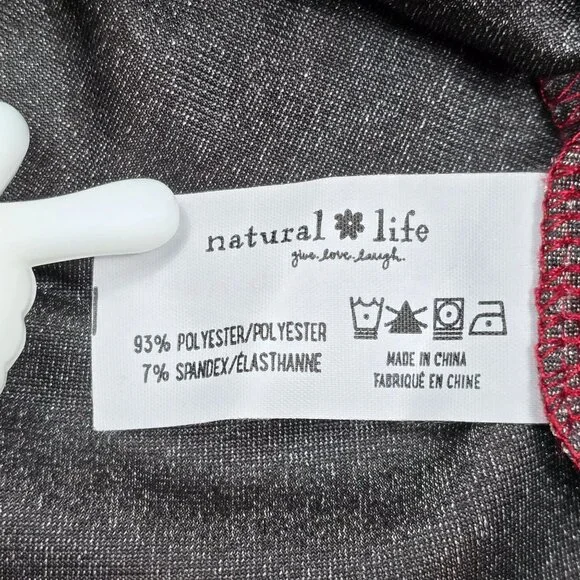 Natural Life M Velvet Floral Tunic Mini Dress Brick Red Relaxed Fit Short Sleeve - Picture 3 of 4